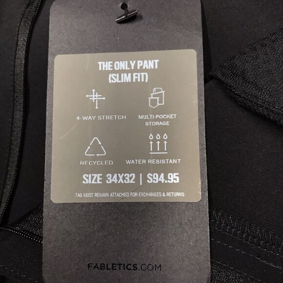 NWT FABLETICS Only Pant Men 36x30(34/32 tag) Black Slim Fit Performance Golf - Picture 12 of 15
